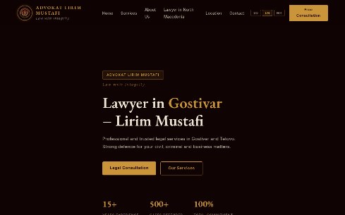 Advokat Lirim Mustafi Website Design